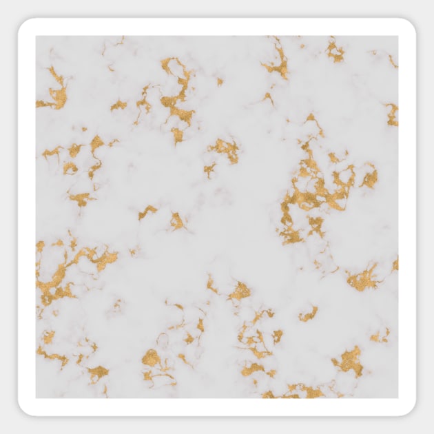 White and Gold Marble Magnet by speckled